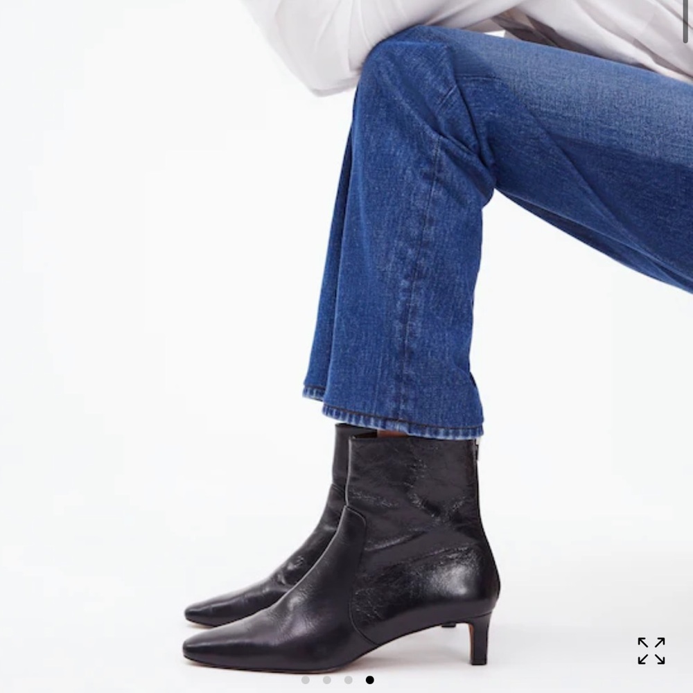 The Dimes Kitten Heel Leather Bootie 7.5